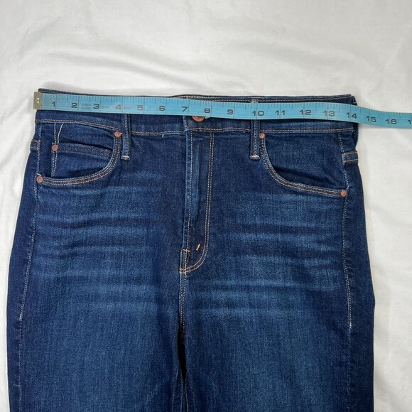Mother Mid Rise Dazzler Jeans Denim Ankle Fray Off Limits Dark Wash 29 - Picture 10 of 16